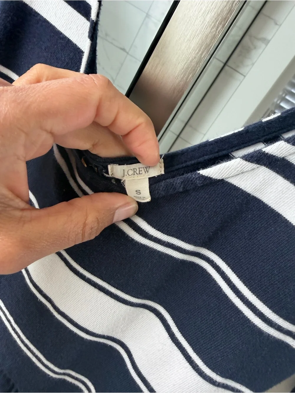 J. Crew Navy and White Striped Sleeveless Dress